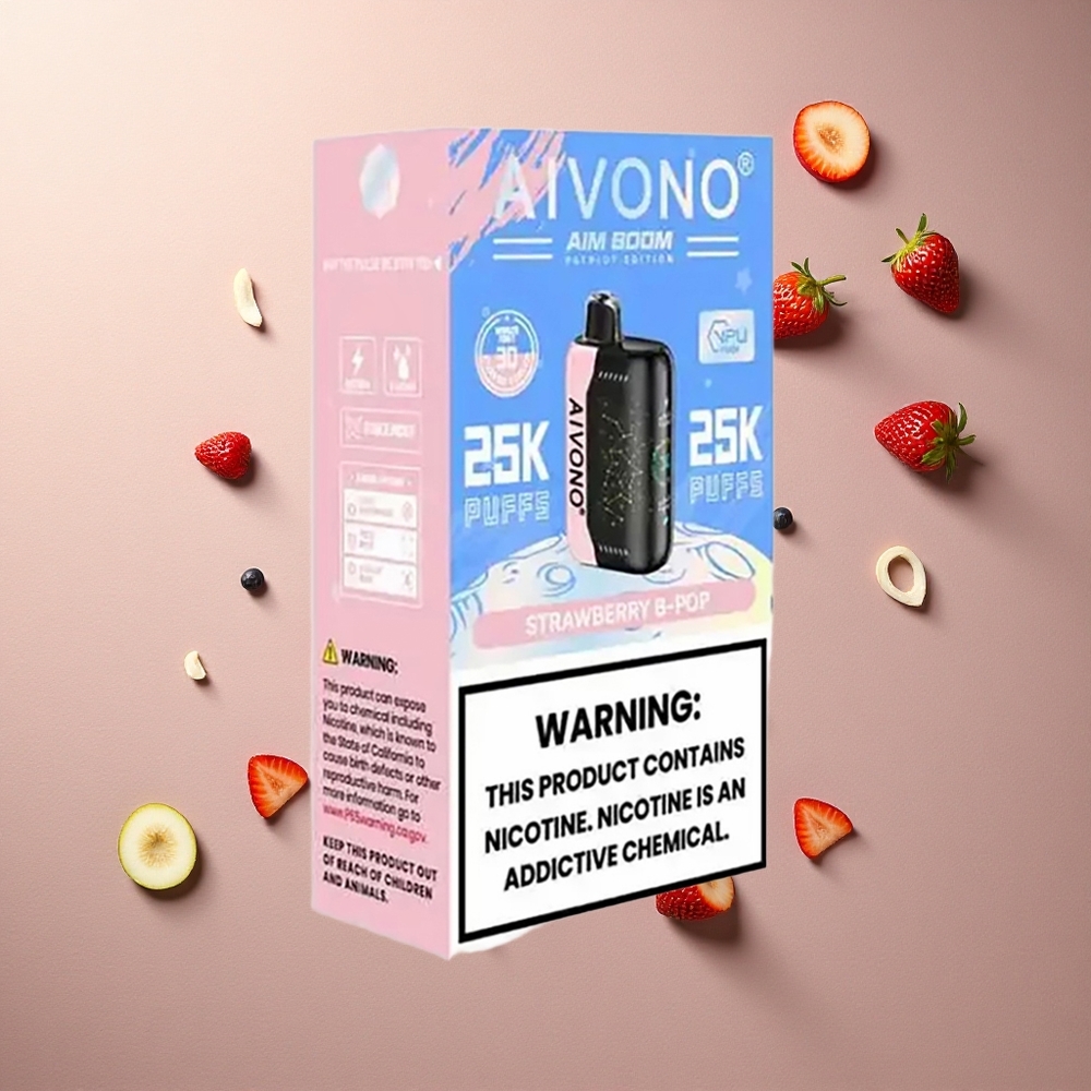 Aivono Aim Boom 25000 Jordgubb B Pop 650mAh 0% Nikotin